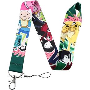 Pinstant Come Along With Me Adventure Time Cartoon Animated TV Show 17.7" Neck Lanyard Keychain Holder ID Badge Mobile Phone Pin Strap