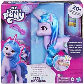 My Little Pony: Make Your Mark Toy See Your Sparkle Izzy Moonbow -- 8-Inch Pony for Kids that Sings, Speaks, Lights Up
