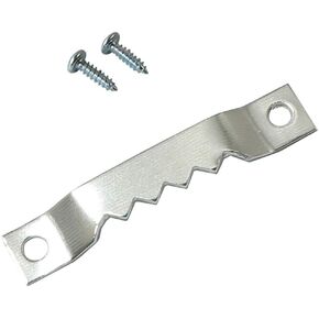 30pcs Hooks and 60pcs Screws Saw Tooth Decorative Multi Functional Hanging Tools Hook Set Double Hole, Silver Color, 39x7mm