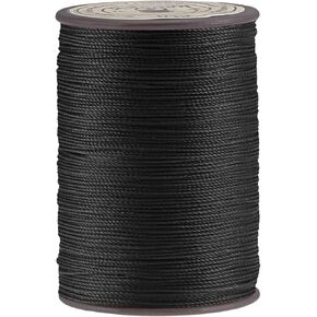 uxcell Thin Waxed Thread 137 Yards 0.55mm Dia Polyester Wax-Coated String Cord for Machine Sewing Embroidery Hand Quilting Weaving, Coffee
