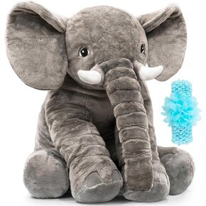 Homily Big Stuffed Elephant, Large Elephant Stuffed Animal, Giant Plush Animal Fluffy Toy for Girl Kids 24 INCH