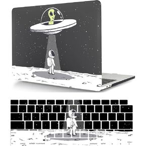 Laptop Hard Shell Case Compatible with MacBook Pro 15 inch with Touch Bar and Touch ID 2019 2018 2017 2016 Release Model A1707 A1990, Hard Shell Case Cover & Keyboard Cover, Astronaut and Alien