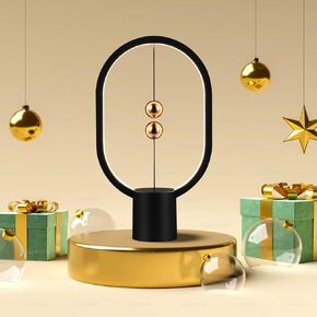 Heng Balance lamp,Black Bedside Lamp for Bedroom Nightstand,Rechargeable LED Table Lamp,6-Way Dimmable,Minimalist Design Warm Light Mini Simple Desk Lamp,Awesome Gift Choice