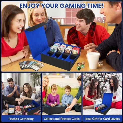 AOBOPLE 1800+ Trading Card Storage Box, Card Deck Case for Trading Cards with 10 Pcs Colorful Dividers & 3 Foam Card Supporters Commander Card Deck Case for Magic Game Cards YugiOh, TCG in Saudi Arabia