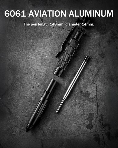 Origin-Joy Tactical Pens Self Defense, Military EDC Heavy Duty Metal Survival Pen with Tungsten Steel Tip for Men and Police (2 PCS, Black) in Kuwait