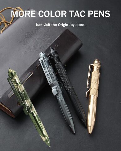 Origin-Joy Tactical Pens Self Defense, Military EDC Heavy Duty Metal Survival Pen with Tungsten Steel Tip for Men and Police (2 PCS, Black) in Kuwait
