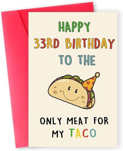 Funny 33rd Birthday Gifts for Men Man, Unique 33 Years Old Birthday Decorations Gifts for Husband Boyfriend, Happy 33rd Bday Card Gifts for Him, Taco 33 Mens Bday Ideas from Wife Girlfriend in Kuwait