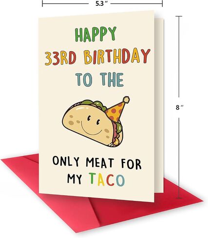 Funny 33rd Birthday Gifts for Men Man, Unique 33 Years Old Birthday Decorations Gifts for Husband Boyfriend, Happy 33rd Bday Card Gifts for Him, Taco 33 Mens Bday Ideas from Wife Girlfriend in Kuwait
