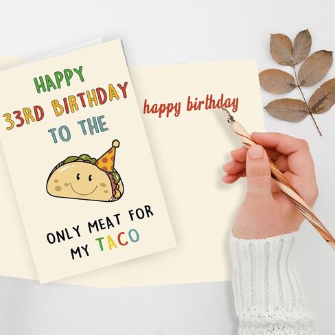 Funny 33rd Birthday Gifts for Men Man, Unique 33 Years Old Birthday Decorations Gifts for Husband Boyfriend, Happy 33rd Bday Card Gifts for Him, Taco 33 Mens Bday Ideas from Wife Girlfriend in Kuwait