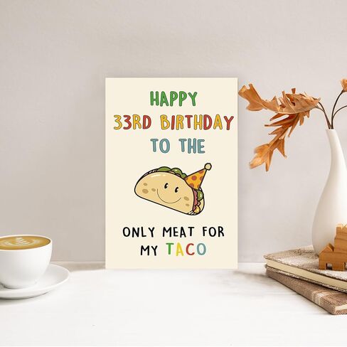 Funny 33rd Birthday Gifts for Men Man, Unique 33 Years Old Birthday Decorations Gifts for Husband Boyfriend, Happy 33rd Bday Card Gifts for Him, Taco 33 Mens Bday Ideas from Wife Girlfriend in Kuwait