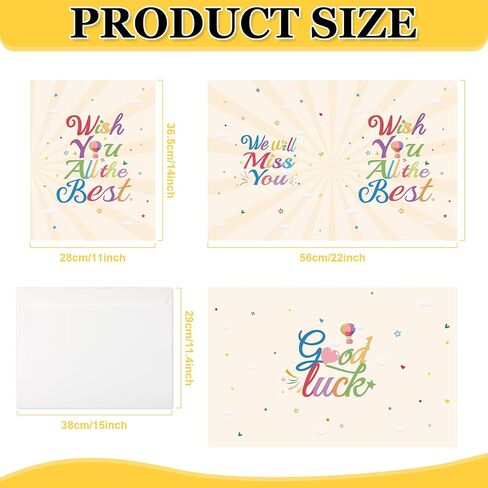 بطاقة تهنئة بطاقة وداع كبيرة مع Envelope 22 × 14 بوصة ، وداعا بطاقة هدايا حظا سعيدا الابتعاد لزملاء العمل ، دفتر الضيوف العملاق جامبو ， لوازم حفلة التقاعد سعيدة in Kuwait
