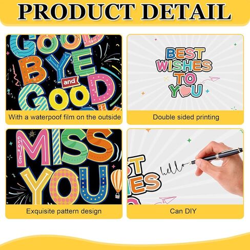 بطاقة تهنئة بطاقة وداع كبيرة مع Envelope 22 × 14 بوصة ، وداعا بطاقة هدايا حظا سعيدا الابتعاد لزملاء العمل ، دفتر الضيوف العملاق جامبو ， لوازم حفلة التقاعد سعيدة in Kuwait