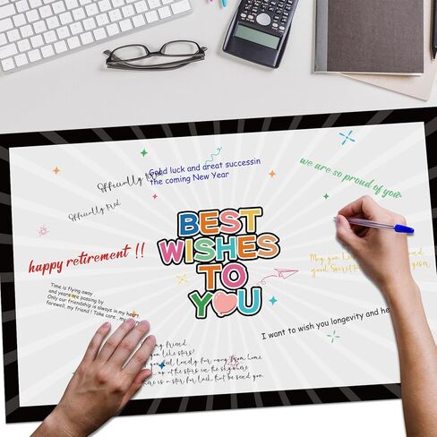 بطاقة تهنئة بطاقة وداع كبيرة مع Envelope 22 × 14 بوصة ، وداعا بطاقة هدايا حظا سعيدا الابتعاد لزملاء العمل ، دفتر الضيوف العملاق جامبو ， لوازم حفلة التقاعد سعيدة in Kuwait