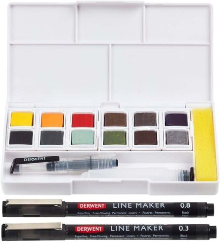 Derwent Graphitint Paint 12 Pan Palette in Kuwait
