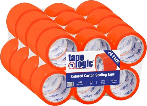 Tape Logic 3 Inch x 55 Yards Orange Packing Tape, 2.2 Mil Thick, Pack of 24 Rolls, For Packaging, Shipping, Moving and Color Coding in Saudi Arabia