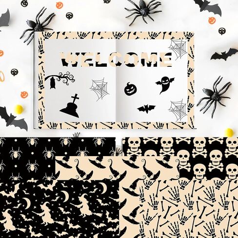 24 Sheets Halloween Bloody Handprints for Scrapbook Paper, Scary and Gory Double Sided Craft Decorative Paper for DIY Art Craft Card Making Scrapbook Album Decoration in Saudi Arabia