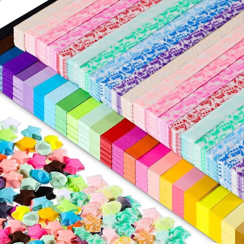 Kosiz 5850 Sheets اوريغامي ستارز شرائح الورق لطفل نجم محظوظ اوريغامي لمشروع التدريس المدرسي مشروع الفنون القابلة للطي الحرف لوازم اللوازم in Kuwait