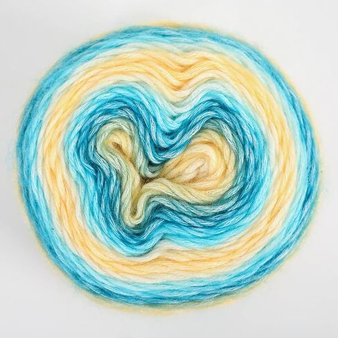Multicolour Yarn for Crochet Knitting, Gradient Color Rainbow Yarn, 60%Cotton 30%Acrylic 10%Wool-Blend Yarn, 1 Ball 100g, Soft Cake Yarn, Crochet Yarn for Scarves, Shawls and Garments (1152H, 1 Ball) in Saudi Arabia