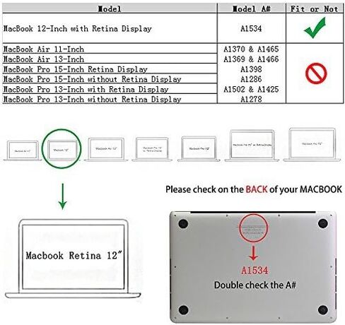 Case Ruban متوافق مع MacBook 12 بوصة A1534 - Slim Snap على غطاء الحماية الصلبة الصلبة ، صقيع واضح in Kuwait