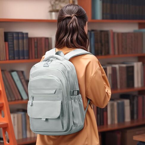 Aesthetic Daypack Backpack, Water-Resistant 15.6" Laptop Backpack for Women and Men, Featuring Touch-Fastener and Anti-Theft Pockets (Khaki) in Kuwait