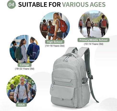 Aesthetic Daypack Backpack, Water-Resistant 15.6" Laptop Backpack for Women and Men, Featuring Touch-Fastener and Anti-Theft Pockets (Khaki) in Kuwait