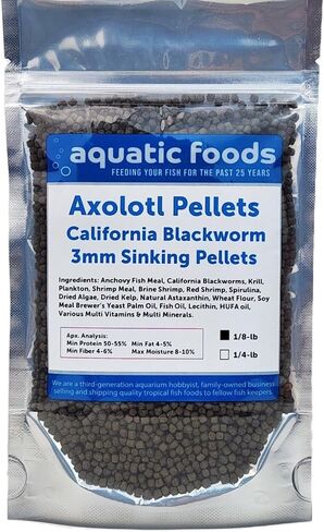 أكواتيك فودز إنك. 3MM-1/8 غرق الكريات السوداء السوداء في كاليفورنيا للمتوسطة/كبيرة من axolotl ، الضفادع ، الروبيان ، السمندل ، نيوتس ، القواقع ... حقيبة حقيبة 1/8 رطل in Kuwait