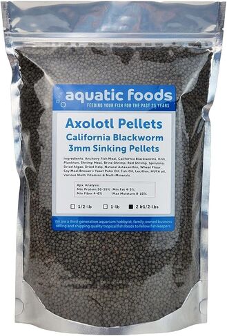 أكواتيك فودز إنك. 3MM-1/8 غرق الكريات السوداء السوداء في كاليفورنيا للمتوسطة/كبيرة من axolotl ، الضفادع ، الروبيان ، السمندل ، نيوتس ، القواقع ... حقيبة حقيبة 1/8 رطل in Kuwait
