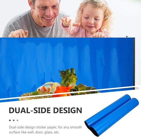 Frcolor 2pcs خزان السمكة خلفية 5 جالون ديكور أزرق أسماك خزان أسماك الخلفية الصلبة ملصق ملصق حوض السمك جدران السمك الزرق in Kuwait