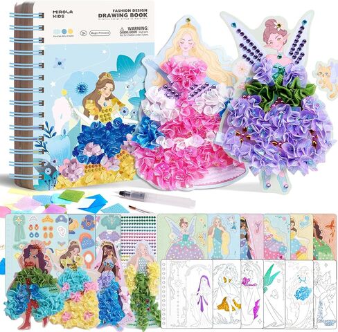 Magic 4 in 1 Poke in Art Kits for Girls, Pretty Princess Game with Princess Stickers, Watercolor Paint, Diamond Art Crafts for Kids Ages 4-8, DIY Activity Gifts for 4 5 6 7 8+ Year Old Girls in Saudi Arabia