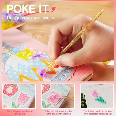 Magic 4 in 1 Poke in Art Kits for Girls, Pretty Princess Game with Princess Stickers, Watercolor Paint, Diamond Art Crafts for Kids Ages 4-8, DIY Activity Gifts for 4 5 6 7 8+ Year Old Girls in Saudi Arabia