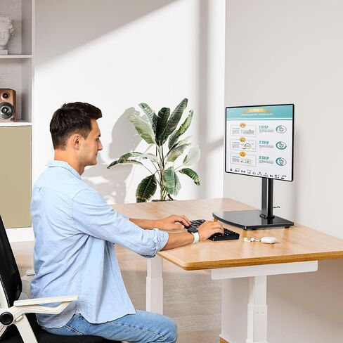 MOUNT PRO Single Monitor Stand Fits Max 32 inch Computer Screen, Free-Standing Monitor Desk Stand, Monitor Mount with Height Adjustable, Swivel, Tilt, Rotation, VESA Monitor Stand 100x100 in Kuwait