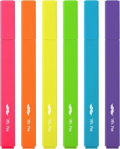 Mr. Pen- Aesthetic Highlighters, 6 pcs, Chisel Tip, Vintage Colors, No Bleed Bible Highlighter Pastel, Highlighters Assorted Colors, Pastel Highlighter Set, Cute Highlighters in Saudi Arabia