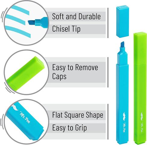 Mr. Pen- Aesthetic Highlighters, 6 pcs, Chisel Tip, Vintage Colors, No Bleed Bible Highlighter Pastel, Highlighters Assorted Colors, Pastel Highlighter Set, Cute Highlighters in Saudi Arabia