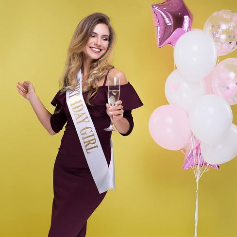Weewooday 10 Pieces Birthday Sash for Women Happy Birthday Sash for Queen Party Favors, 2 Colors(Pink, White) in Kuwait