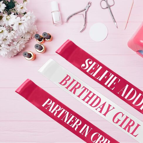 Weewooday 10 Pieces Birthday Sash for Women Happy Birthday Sash for Queen Party Favors, 2 Colors(Pink, White) in Kuwait