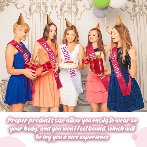 Weewooday 10 Pieces Birthday Sash for Women Happy Birthday Sash for Queen Party Favors, 2 Colors(Pink, White) in Kuwait