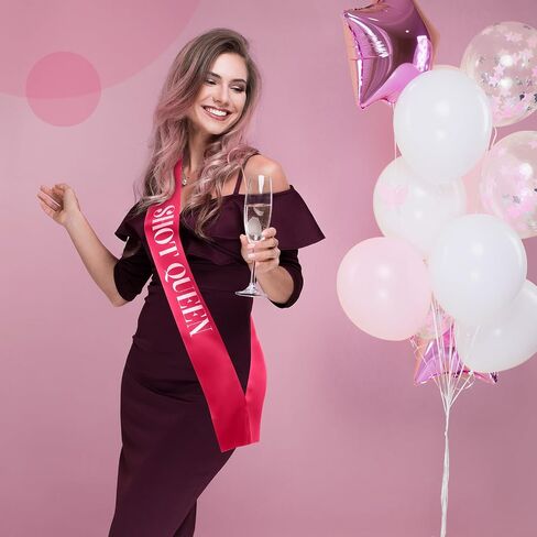 Weewooday 10 Pieces Birthday Sash for Women Happy Birthday Sash for Queen Party Favors, 2 Colors(Pink, White) in Kuwait