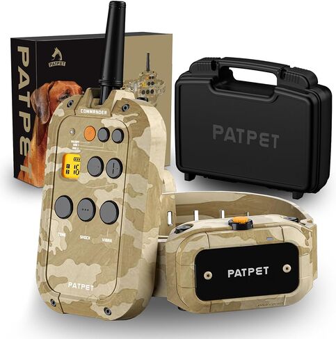 PATPET Dog Shock Collar with Remote 3/4 Mile Range Dog Training Collar Include Rechargeable Waterproof E Collar, Outdoor Training Shock Collar for Large Dogs Camouflage (15-140 lbs) in Saudi Arabia