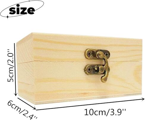 6 PCS 3.9'x2.4''x2.0 '' صناديق تزيين صندوق الخشب غير المكتم in Kuwait