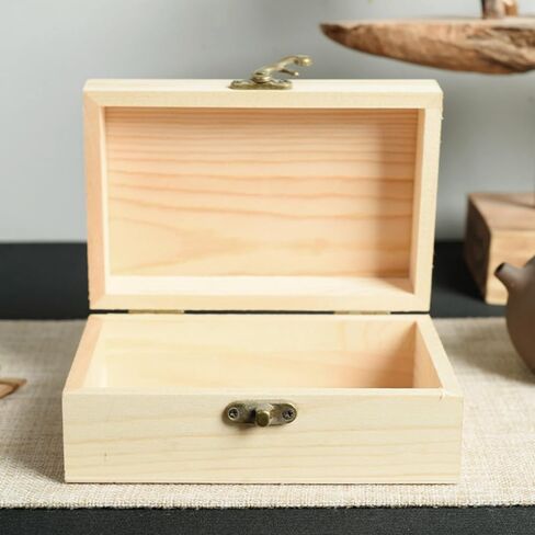 6 PCS 3.9'x2.4''x2.0 '' صناديق تزيين صندوق الخشب غير المكتم in Kuwait