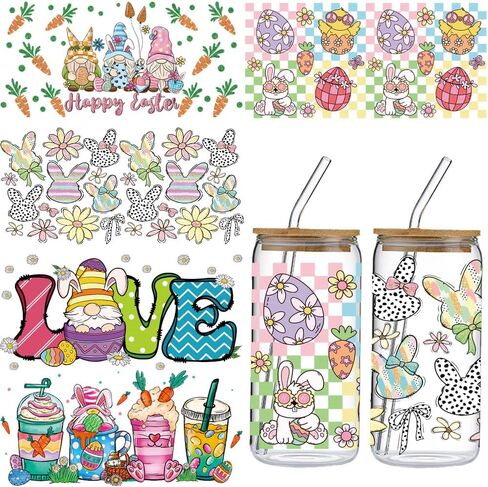 St.Patrick's Day UV DTF Cup Wrap for 16oz Glass Cups, 5 Sheets Green Irish Day UV DTF Transfer Stickers St.Patricks Lucky Shamrock Clover Dwarf Waterproof Uvdtf Rub on Transfer for Tumbler DIY Craft in Saudi Arabia