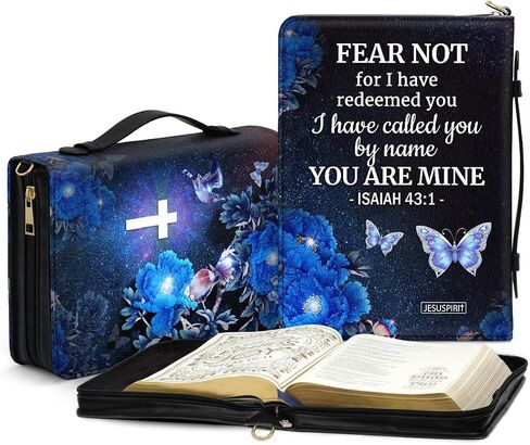 Jeuspirit Bible Covers - Leather Bible Organizer Case, Christmas Gifts For Women, Men, Christian Gifts For Women - Bible Holder Bag, Bible Carrying Case Large Size (Son Of The King) in Saudi Arabia