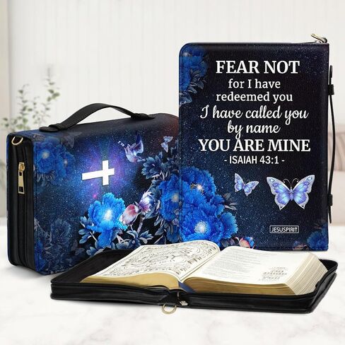 Jeuspirit Bible Covers - Leather Bible Organizer Case, Christmas Gifts For Women, Men, Christian Gifts For Women - Bible Holder Bag, Bible Carrying Case Large Size (Son Of The King) in Saudi Arabia