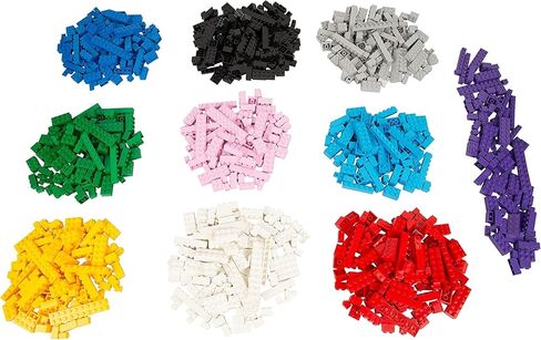 طاولة تشغيل البناء من الطوب W 4 مقصورات تخزين و 1000 طوب قوس قزح - بناء ومكدس قطع كتلة على شبكة اللوحات الطاولة المتوافقة مع LEGO - لعبة ممتعة للأطفال ، 3+ هدية in Kuwait