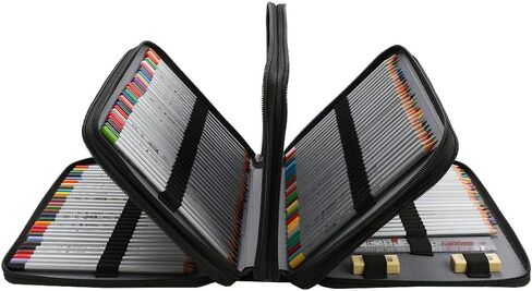LBXGAP Portable Colored 216 Slots Pencil Case Organizer مع نمط الطباعة للأقلام المائية أو العلامات ، منظم حالة قلم رصاص للفنان in Kuwait
