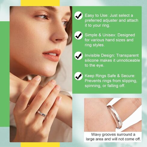 Coopache Ring Sizers for Loose Rings, Ring Adjuster for Loose Rings Women and Men, Invisible Ring Resizer 2 Styles 14 Sizes Fit Any Rings in Saudi Arabia