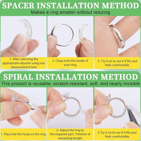Coopache Ring Sizers for Loose Rings, Ring Adjuster for Loose Rings Women and Men, Invisible Ring Resizer 2 Styles 14 Sizes Fit Any Rings in Saudi Arabia