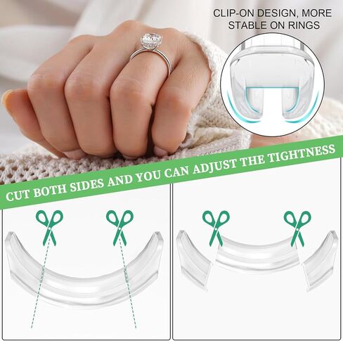 Coopache Ring Sizers for Loose Rings, Ring Adjuster for Loose Rings Women and Men, Invisible Ring Resizer 2 Styles 14 Sizes Fit Any Rings in Saudi Arabia