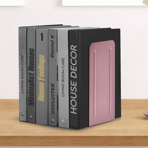 chimet Jumbo Premium Metal Bookends 9 "(Heavy Duty) (اللون الوردي) (زوج واحد) in Kuwait