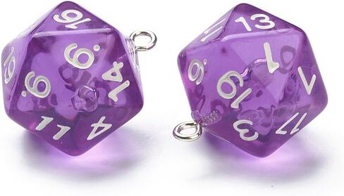 20pcs Lucky Dice Pendants D20 Polyhedral Dice Charms Opaque & Transparent Resin Faceted 20 Sided Dice Dangles for Jewelry Making DIY Bracelet Necklace Earring Keychain Hanging Ornament in Saudi Arabia
